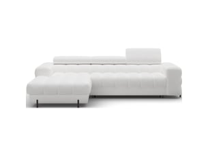 Canapé d'angle gauche convertible blanc allure contemporaine 285x99x181cm filtro