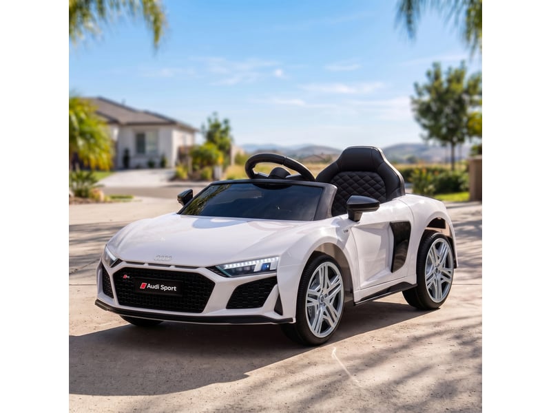 Audi r8 spyder voiture électrique pour enfants, lithium 12v, blanche - Conforama D