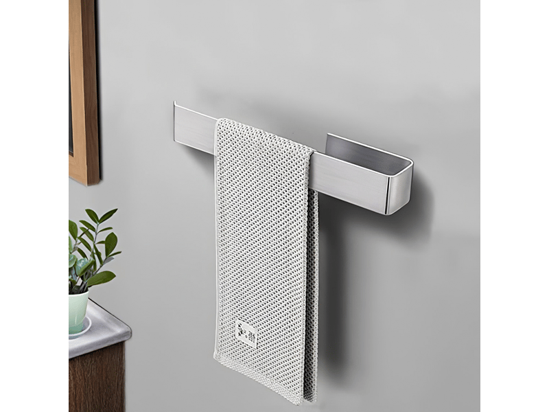  Porte serviette salle de bain sans percage inoxydable porte serviette adhésif pour salle de bain et cuisine acier 25 cm  - Conforama E