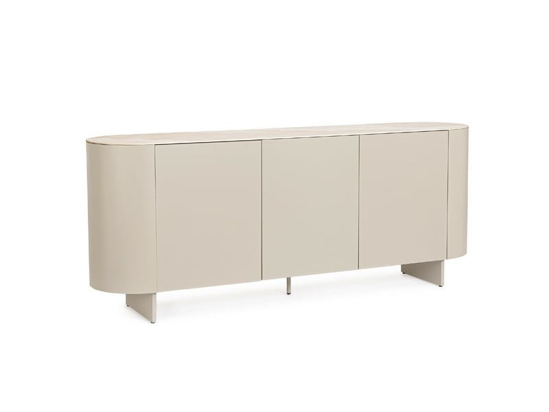 Buffet 3 portes beige 200 cm plateau céramique sidra - Conforama A