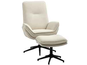 Fauteuil pivotant rembourré avec repose-pieds, fauteuil inclinable moderne pour salon, chambre, bureau, beige