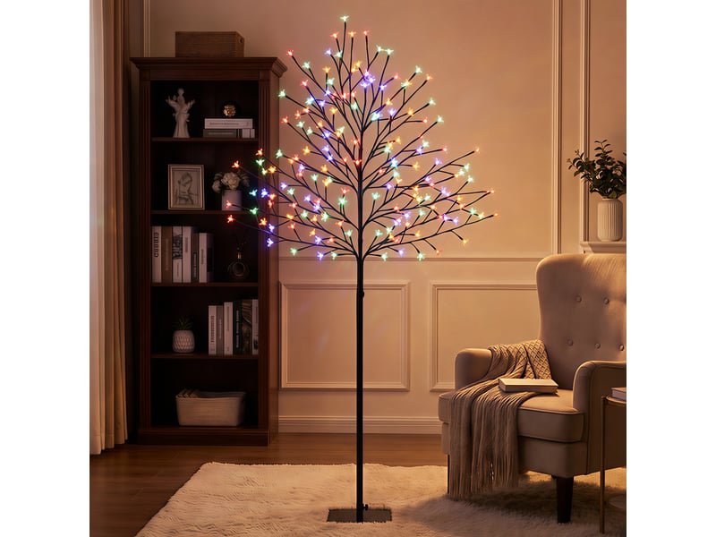  Arbre lumineux 150cm cerisier artificiel lumineux 160 led et 16 branches flexibles, décoration intérieure et extérieure  - Conforama C