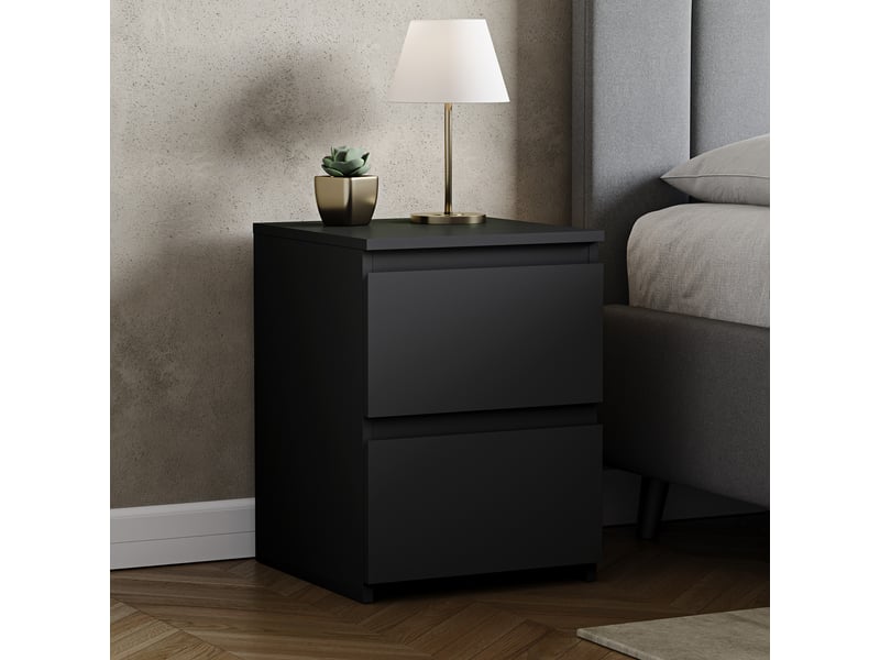  Table de chevet denver, commode de nuit, chambre, rangement, grand, 2 tiroirs, noir 3331837 - Conforama B