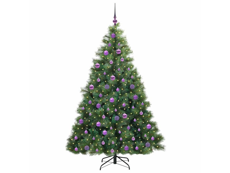 Sapin de noël artificiel, arbre de noël avec 300 led vert 180 cm pe et pvc shl4356 - Conforama C