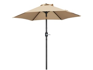 Parasol de jardin extérieur parasol inclinable à 6 baleines parasol balcon avec manivelle protection solaire de 240 cm de haut pour terrasse jardin patio plage piscine balcon brun clair