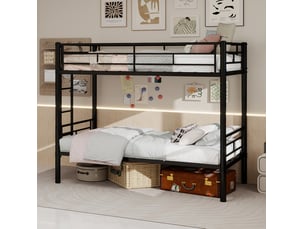 Lit superposé 90x190 cm <strong>OKWISH</strong>  <strong></strong> coloris noir