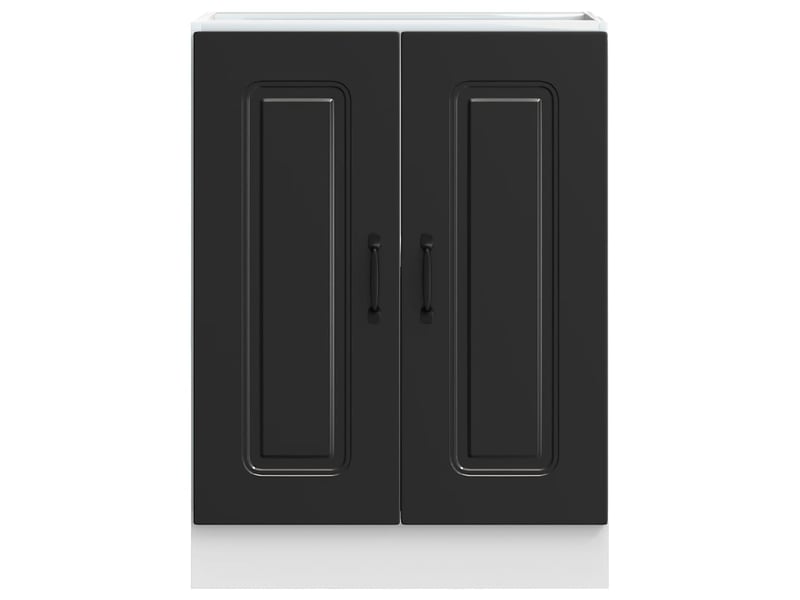 Meuble de cuisine, meuble bas pour évier kalmar noir 60x46x81,5cm bois ingénierie - Conforama D