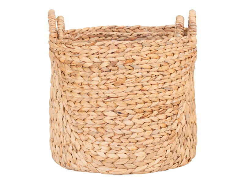  Lot de 2 paniers ronds passo en jacinthe d'eau naturelle avec poignées - 30 et 35 cm  - Conforama C