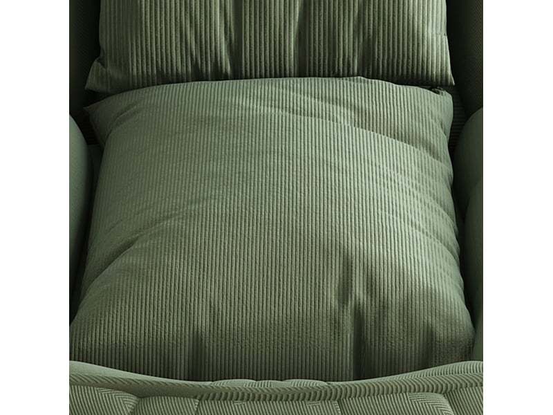  Fauteuil convertible 1 place en tissu vert, pliable et 5 positions, avec 2 coussins, idéal salon chambre  - Conforama D
