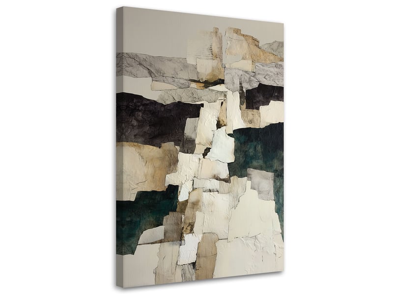  Tableau moderne, abstraction texture dans les couleurs beige et marron 30x45 1312616117 - Conforama A