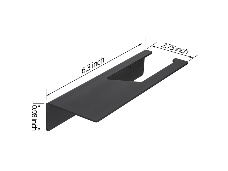  Porte papier toilette sans percer i support papier toilette salle de bain mural auto adhésif i noir mat | avec étagère  - Conforama C