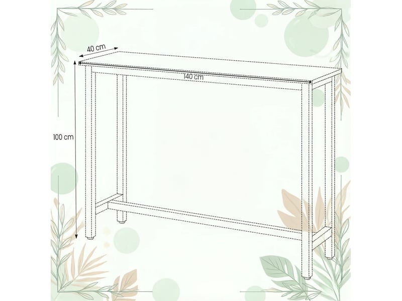 Table de bar 140x40x100 cm en mdf et métal noire chicfurn - Conforama D