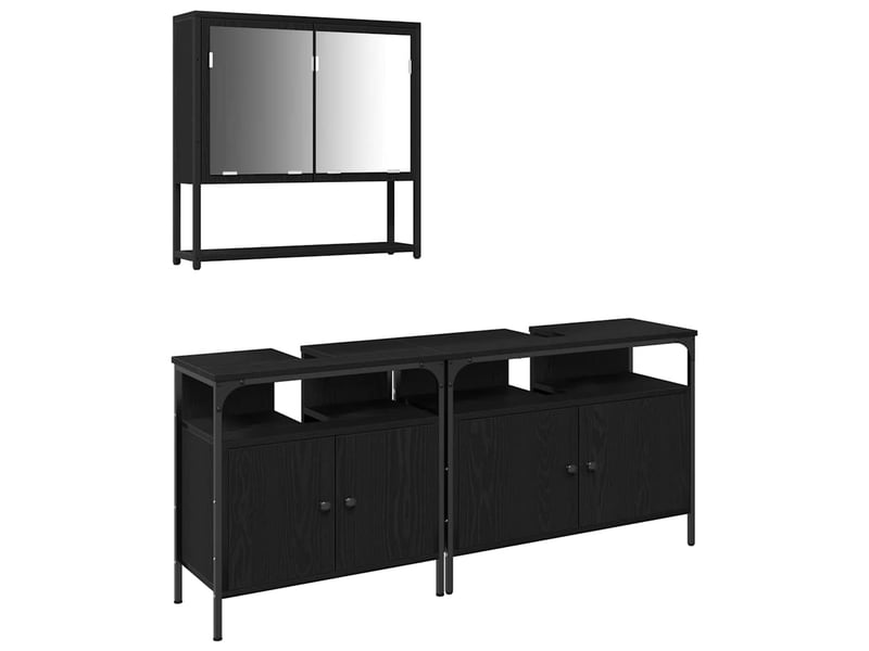Ensemble de mobilier de salle de bain 3 pièces noir cf64488 - Conforama A