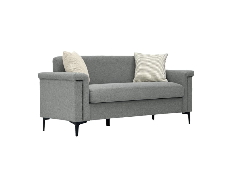  Canapé droit fixe 2 places gris clair en tissu polyester 172 x 73,5 x 81,5 cm, style nordique pour salon W3601S00005 - Conforama E