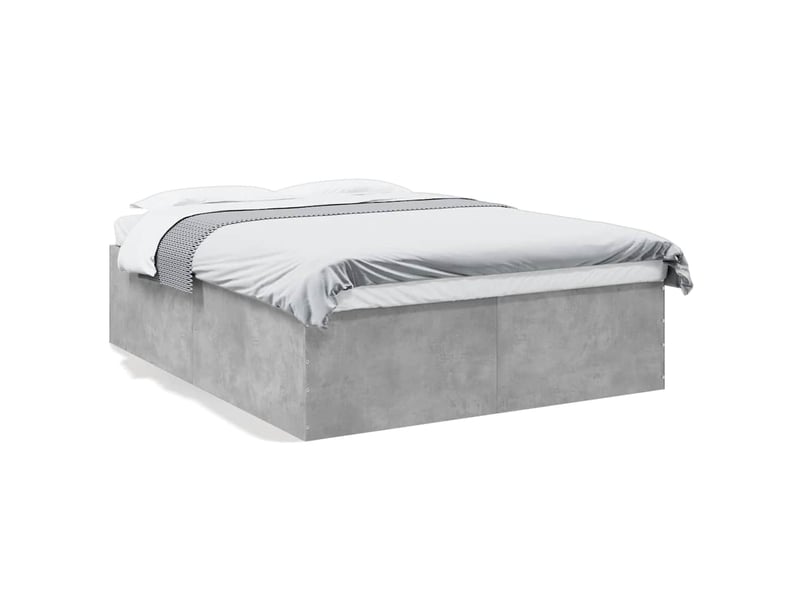  Lit double- lit adulte -  cadre de lit sans matelas gris béton 150x200 cm  - Conforama A