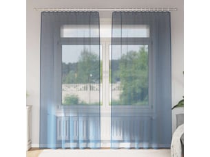 Lot de 2 rideaux en voile, voilages avec passe-tringles bleu royal cf44464
