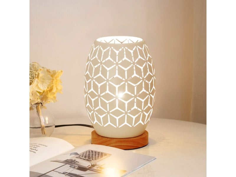  Lampe de table abat-jour en métal pour chambre à coucher maison mariage  - Conforama C