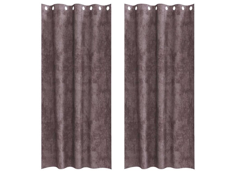  Lot de 2 rideaux en velours, rideaux de fenêtre marron 225 x 140 cm velours cf44233  - Conforama A