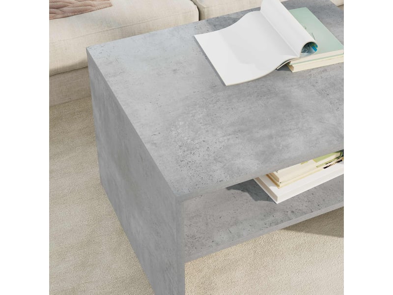  Table basse - table de salon - table à thé gris béton 60 x 50 x 40 cm bois d'ingénierie  - Conforama D