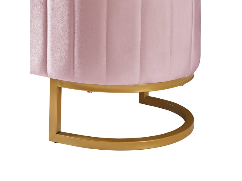  Banquette coffre de rangement 120x39,9x43 cm, repose-pieds et banc de lit, pieds en métal, pour salon et chambre, rose  - Conforama E
