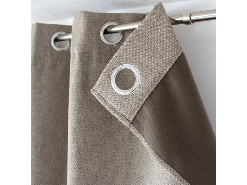  Rideaux thermique à œillets, taupe, 140x240 cm, lot de 2, velours chenillé tramé, collection blizzard, cmadeco - marron LOT2-H2058TAR140240 - Conforama D