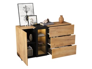 Buffet 1 porte(s) 3 tiroir(s) REDOM - 140 cm coloris marron