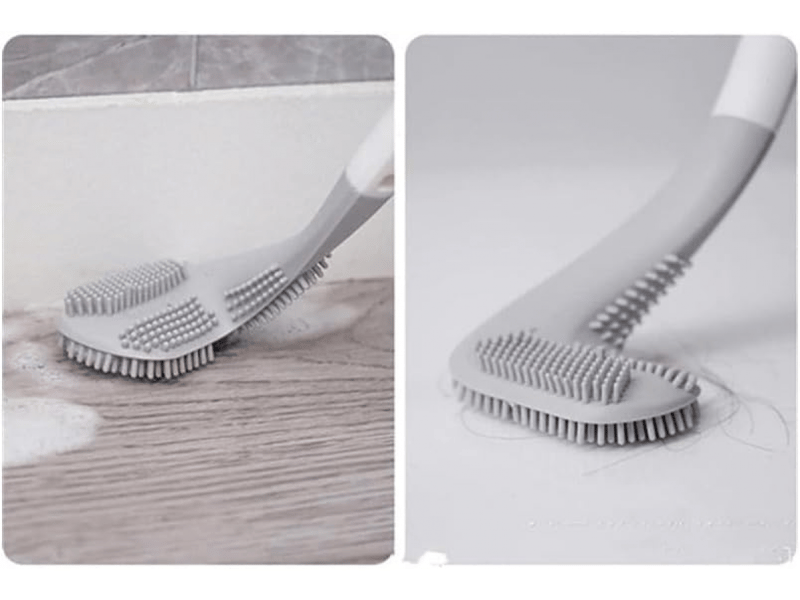  Brosse wc incurvée en silicone pour le nettoyage de la salle de bain - fixation murale, flexible, hygiénique 40 x 7,2 x 5 cm  - Conforama E