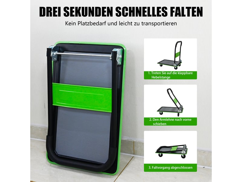 Chariot pliable - capacité de charge 150 kg - roues pivotantes 360° - dimensions 73x47x83 cm - poids 7.2 kg 73x47x83cm - Conforama C