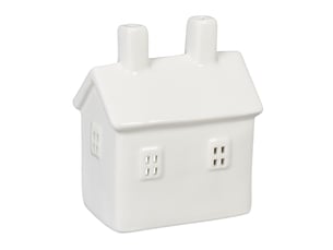 Photophore en forme de maison ambiance cosy déco intérieur 18 x 12 x 12 cm en porcelaine blanche 13_0015179