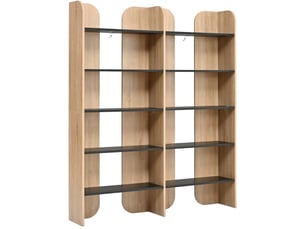 Bibliotheque coloris bicolore 5 étagère(s) <strong>DESVIAE</strong> <strong></strong> - 25 cm x 160 cm