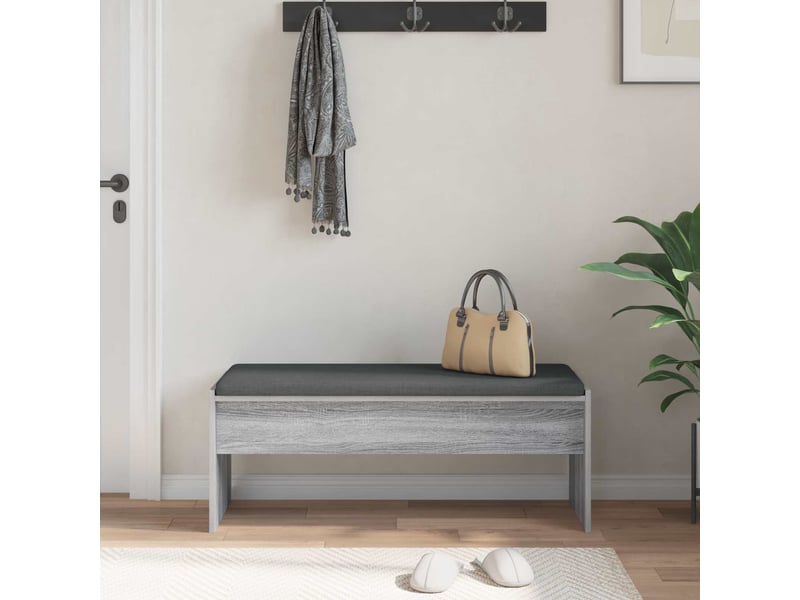  Banc d'entrée, banc interieur avec coussin gris sonoma 103x38x40 cm  - Conforama D