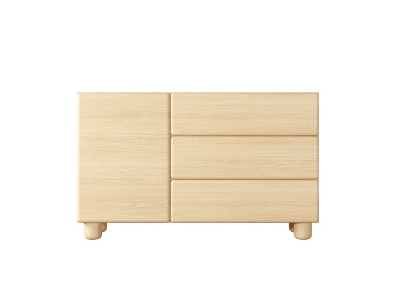  Calanque mini - buffet 130 cm mélaminé chêne clair  - Conforama A