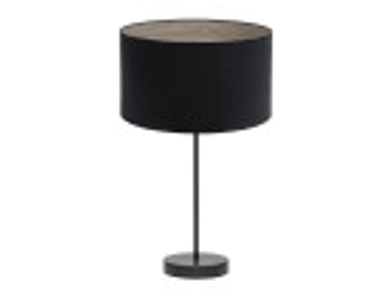  Fabrilamp tania grande lampe à poser noir effet bois gris, abat-jour textile effet bois, 1 x e27, 62 cm 188371109 - Conforama B