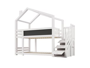 Lit superposé 90x200 cm <strong></strong>  <strong>AB30512789W</strong> coloris blanc