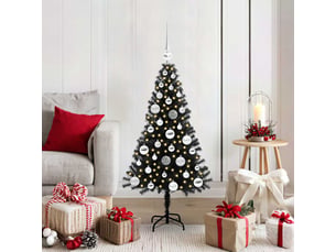 Sapin de noël, arbre de noël noir 120 cm pvc cf61546