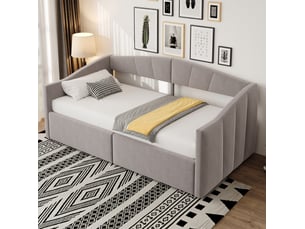 Lit coffre tcqpz 90 x 200 cm avec rangement hydraulique, sommier à lattes, accoudoirs, velours gris clair
