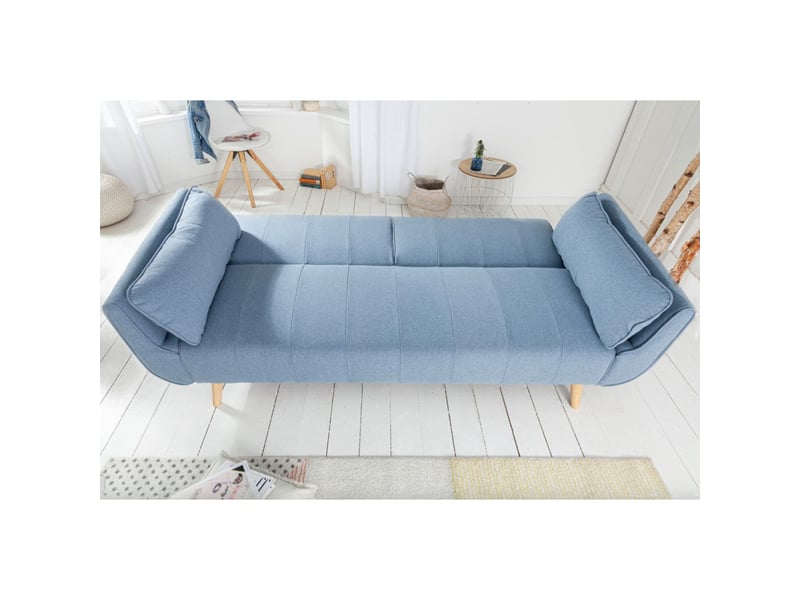 Canapé droit danna bleu clair – canapé scandinave convertible en tissu - Conforama E
