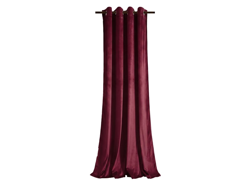  Rideau occultant en velours à œillets bordeaux 140x250 cm  - Conforama A