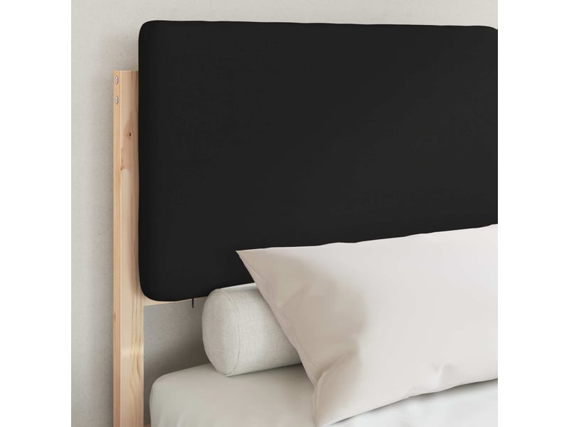 Lit double- lit adulte - cadre de lit avec tête de lit rembourrée noir 135 x 190 cm - Conforama B