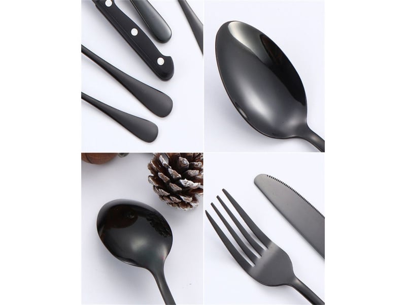  Couverts 24 pieces 6 personnes acier inox 304 noir mat 400289_AACLR76472_6_DROPFR - Conforama D