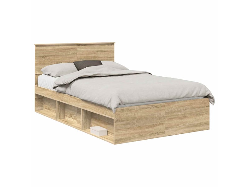  Lit double- lit adulte -  cadre de lit avec tête de lit sonoma 120 x 190 cm pin massif  - Conforama A