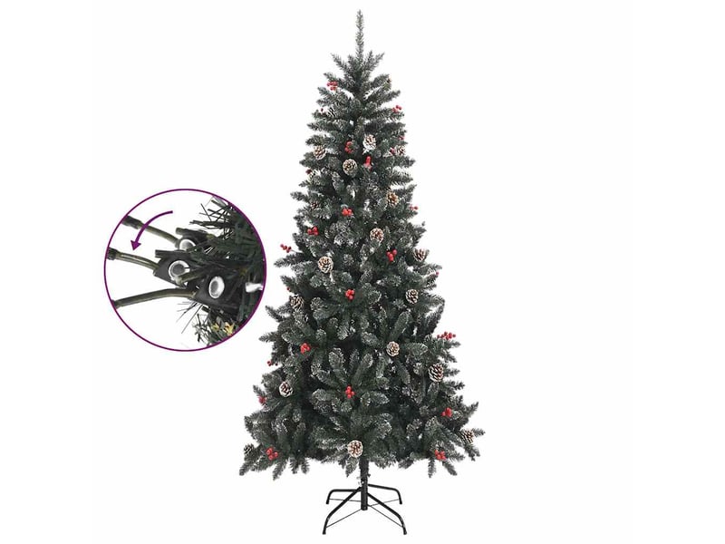  Sapin de noël artificiel, arbre de noël avec support vert 240 cm pvc shl2897  - Conforama C