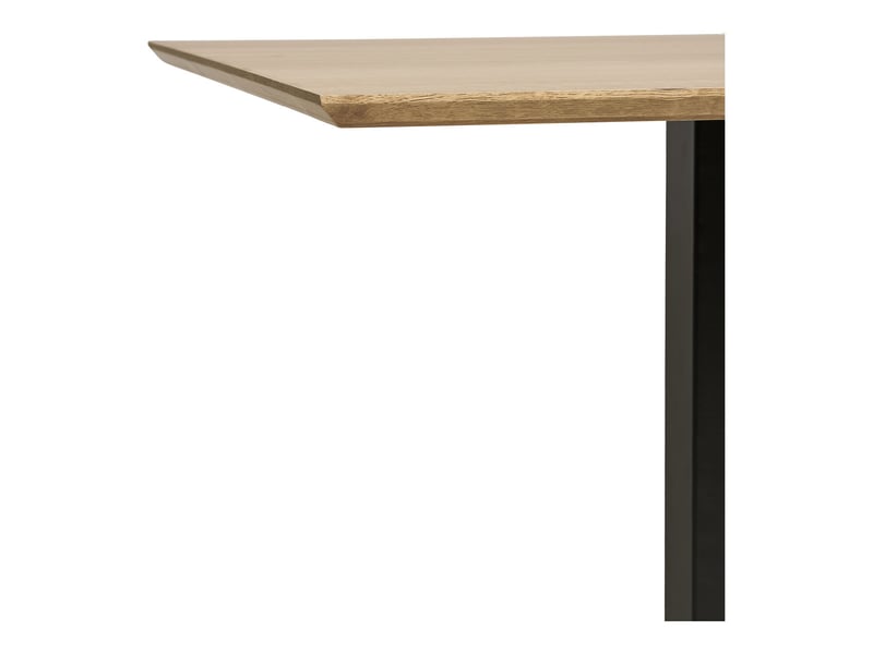  Table de bar fano en mélamine naturelle avec base en métal noir 70x70x75 cm  - Conforama D