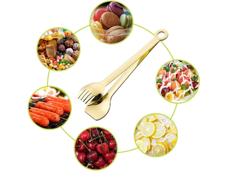  Lot de 4 mini pinces à apéritif en acier inoxydable plaqué or 15,2 cm doré NO Commercial reference - Conforama C