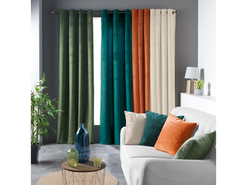  Rideau à œillets velvetine 140x240cm naturel  - Conforama E