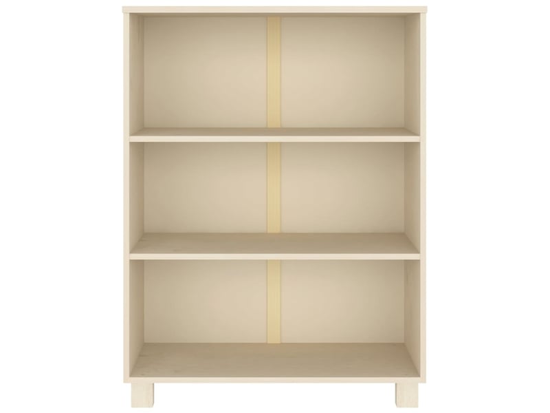  Bibliothèque, meuble de rangement salon hamar marron miel 85x35x112 cm bois de pin massif  - Conforama C