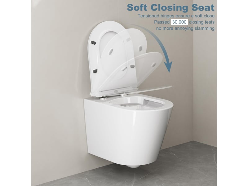  Abattant wc en uf duroplast forme d blanc - fermeture ralentie silencieuse - déclipsage rapide quick release - charnières réglables PHO_0R8PJN83 - Conforama C