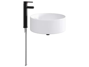 Lavabo de salle de bain avec robinet et évacuation noir mat shl3678