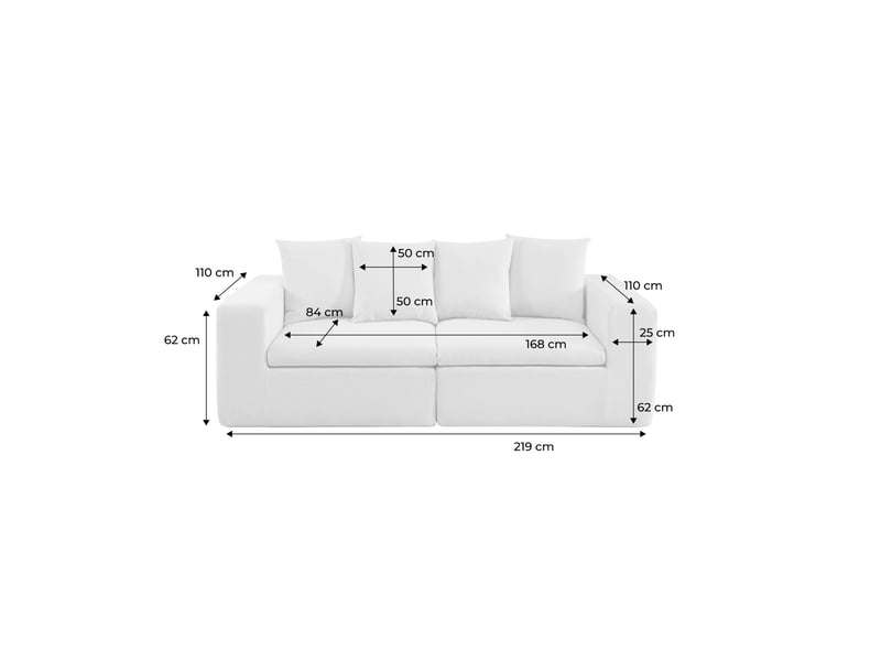 Canapé modulable tissu chenille 3 places vert - movi  - Conforama D