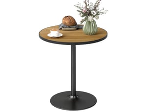 Table de salle à manger ronde avec base stable et patins antidérapants pour cuisine et salon, ø70 × 76 cm